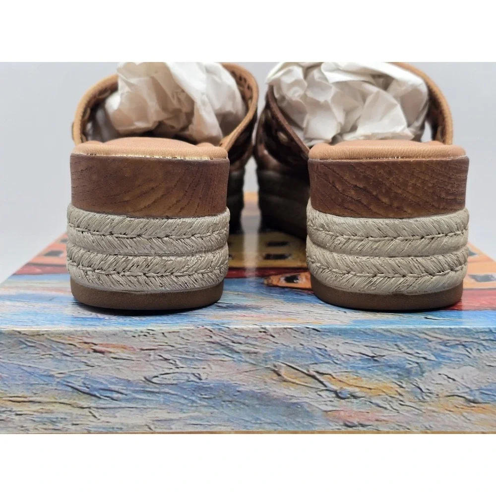 New BELLA VITA Women's Exa-Italy Espadrille Slide Sandal Suede Leather‎ Size 8 M